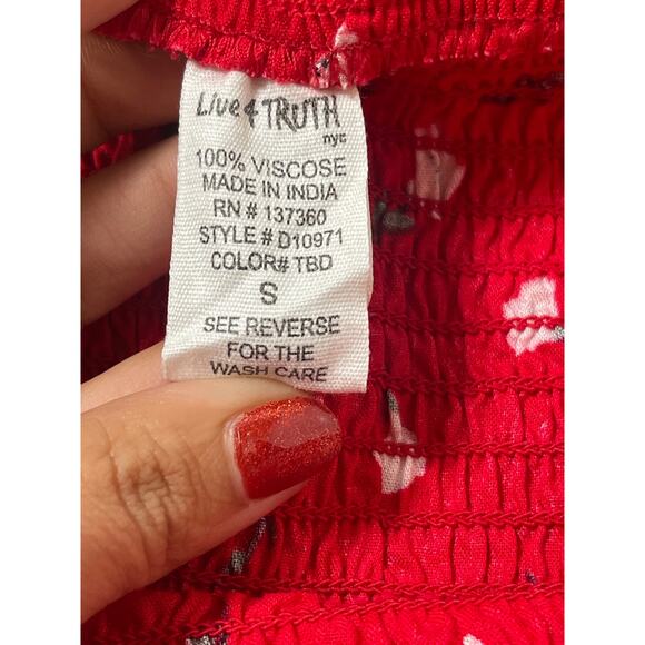 NWT Live 4 Truth Womens Cottage Boho Chic Cowgirl Floral Ruffle Mini Dress Red S - Picture 7 of 9